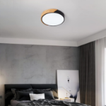 Picture of 24W LED Ceiling Light, Cool White 6000K, 1600LM, Modern Round Oak Frame Flush Mount Lamp for Lounge, Hallway, Home Office, Porch
