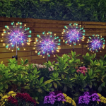 Picture of Solar Firework Lights 150 LED Outdoor, Waterproof Garden Decoration, DIY Multicolored Solar-Powered Lights for Christmas, Weddings, and Parties (Pack of 2/4/8)