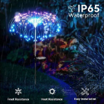 Picture of Solar Firework Lights 150 LED Outdoor, Waterproof Garden Decoration, DIY Multicolored Solar-Powered Lights for Christmas, Weddings, and Parties (Pack of 2/4/8)
