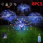 Picture of Solar Firework Lights 150 LED Outdoor, Waterproof Garden Decoration, DIY Multicolored Solar-Powered Lights for Christmas, Weddings, and Parties (Pack of 2/4/8)