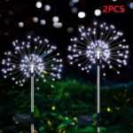 Picture of Solar Firework Lights 150 LED Outdoor, Waterproof Garden Decoration, DIY Multicolored Solar-Powered Lights for Christmas, Weddings, and Parties (Pack of 2/4/8)