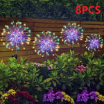 Picture of Solar Firework Lights 150 LED Outdoor, Waterproof Garden Decoration, DIY Multicolored Solar-Powered Lights for Christmas, Weddings, and Parties (Pack of 2/4/8)
