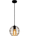Picture of Spherical Retro Pendant Light, Black Basket Cage Ceiling Lamp, Vintage Industrial Hanging Light Fixture, E27 Loft Design for Living Room, Bedroom, Kitchen, and Bar (Bulb Not Included)