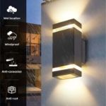 Picture of LED  Square Up and Down Wall Light – Modern Outdoor Waterproof IP44 Wall Lamp – Energy-Efficient LED Wall Sconce for Patio, Porch, Garden & Pathway – Black Aluminium Wall Mount Light Fixture