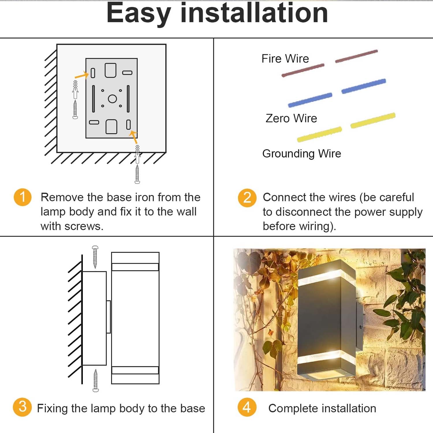 LED Square Up and Down Outdoor Wall Light – IP44 Waterproof, Modern ...