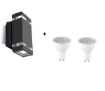 Picture of LED  Square Up and Down Wall Light – Modern Outdoor Waterproof IP44 Wall Lamp – Energy-Efficient LED Wall Sconce for Patio, Porch, Garden & Pathway – Black Aluminium Wall Mount Light Fixture