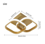 Picture of Luxury Gold LED Ceiling Light 22W - Modern Square Flush Mount Fixture with 3000K Warm White Light, Energy-Saving Dimmable Panel for Bedroom, Living Room, Kitchen & Hallway 