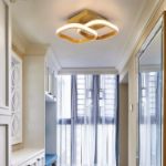 Picture of Luxury Gold LED Ceiling Light 22W - Modern Square Flush Mount Fixture with 3000K Warm White Light, Energy-Saving Dimmable Panel for Bedroom, Living Room, Kitchen & Hallway 