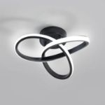 Picture of Modern Black LED Ceiling Light 20W - 3-Color Dimmable Flower Design (3000K/4500K/6500K), 2200LM Flush Mount Fixture for Bedroom, Kitchen & Living Room