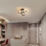 Picture of Modern Black LED Ceiling Light 20W - 3-Color Dimmable Flower Design (3000K/4500K/6500K), 2200LM Flush Mount Fixture for Bedroom, Kitchen & Living Room