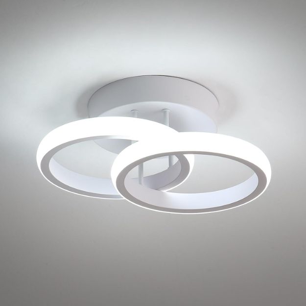 Picture of Modern 22W LED Ceiling Light, 2500LM Cool White (6000K), Double-Ring Design – Easy Install – Ideal for Bedroom, Living Room, Kitchen, Hallway