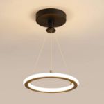 Picture of Modern Round LED Pendant Light - 19W Dimmable Ceiling Chandelier, 3-Color Adjustable (3000K-6500K), Gold Nordic Design - for Hallway, Living Room, Bedroom, Kitchen, Cafe
