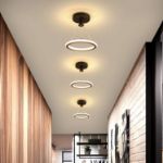 Picture of Modern Round LED Pendant Light - 19W Dimmable Ceiling Chandelier, 3-Color Adjustable (3000K-6500K), Gold Nordic Design - for Hallway, Living Room, Bedroom, Kitchen, Cafe