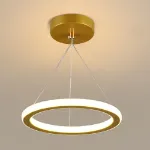 Picture of 22W Ring LED Ceiling Light - Adjustable Hanging Lamp (50cm), Warm White 3000K, Energy Saving Chandelier for Bedroom, Kitchen, Hallway - Easy Install Aluminum Fixture