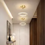 Picture of 22W Ring LED Ceiling Light - Adjustable Hanging Lamp (50cm), Warm White 3000K, Energy Saving Chandelier for Bedroom, Kitchen, Hallway - Easy Install Aluminum Fixture
