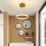 Picture of 22W Ring LED Ceiling Light - Adjustable Hanging Lamp (50cm), Warm White 3000K, Energy Saving Chandelier for Bedroom, Kitchen, Hallway - Easy Install Aluminum Fixture