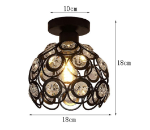 Picture of Black Mini Chandelier Light Fixture – Handmade Crystal Ceiling Light, Semi-Flush Mount Hallway Lighting for Entryway, Foyer, Bedroom, Closet (Bulb Not Included)