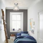 Picture of Modern Semi Flush Mount Ceiling Light – Mini Crystal Chandelier, Small Sparkling Ceiling Lamp for Hallway, Bathroom, Entryway, Closet – Silver Chrome Finish, E26 Base (Bulb Not Included)