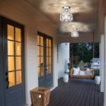 Picture of Modern Semi Flush Mount Ceiling Light – Mini Crystal Chandelier, Small Sparkling Ceiling Lamp for Hallway, Bathroom, Entryway, Closet – Silver Chrome Finish, E26 Base (Bulb Not Included)