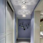 Picture of Modern Semi Flush Mount Ceiling Light – Mini Crystal Chandelier, Small Sparkling Ceiling Lamp for Hallway, Bathroom, Entryway, Closet – Silver Chrome Finish, E26 Base (Bulb Not Included)