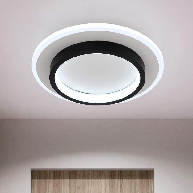 Picture of  9 Inch LED Ceiling Light Flush Mount - 24W Ultra-Thin Modern Round Light Fixture - Cool White 1920LM, Easy Install for Bedroom, Kitchen, Hallway, Bathroom (Matte Black)