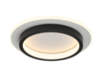 Picture of Modern Round LED Chandelier Ceiling Light - 24" Flush Mount White Chandelier for Living Room, Bedroom, Hallway - Warm Light, Iron & Acrylic Design 