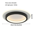 Picture of Modern Round LED Chandelier Ceiling Light - 24" Flush Mount White Chandelier for Living Room, Bedroom, Hallway - Warm Light, Iron & Acrylic Design 