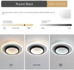 Picture of Modern Round LED Chandelier Ceiling Light - 24" Flush Mount White Chandelier for Living Room, Bedroom, Hallway - Warm Light, Iron & Acrylic Design 