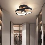 Picture of Modern 2-Light LED Ceiling Light Fixture, 22W Flush Mount Metal Lamp for Living Room, Bedroom, Office, Hallway – Cool White, Black & White Finish, 85-265V