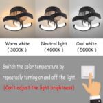 Picture of Modern 2-Light LED Ceiling Light Fixture, 22W Flush Mount Metal Lamp for Living Room, Bedroom, Office, Hallway – Cool White, Black & White Finish, 85-265V