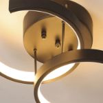 Picture of Modern 2-Light LED Ceiling Light Fixture, 22W Flush Mount Metal Lamp for Living Room, Bedroom, Office, Hallway – Cool White, Black & White Finish, 85-265V