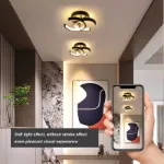 Picture of Modern 2-Light LED Ceiling Light Fixture, 22W Flush Mount Metal Lamp for Living Room, Bedroom, Office, Hallway – Cool White, Black & White Finish, 85-265V