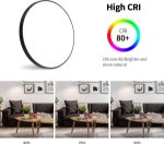 Picture of Modern 38W LED Round Bathroom Ceiling Light – Waterproof Flush Mount Fixture (6500K Cool White, IP54, Black)