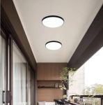 Picture of Modern 38W LED Round Bathroom Ceiling Light – Waterproof Flush Mount Fixture (6500K Cool White, IP54, Black)