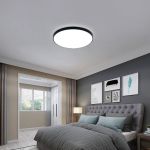 Picture of Modern 38W LED Round Bathroom Ceiling Light – Waterproof Flush Mount Fixture (6500K Cool White, IP54, Black)