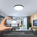 Picture of Modern 38W LED Round Bathroom Ceiling Light – Waterproof Flush Mount Fixture (6500K Cool White, IP54, Black)