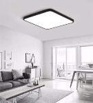 Picture of 36W LED Ceiling Light Square 300×300mm, Cool White 6500K Flush Mount Panel Light, Ultra Slim Black Frame for Kitchen, Office, Hallway, Bedroom – 100V–265V
