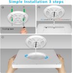 Picture of 12-Inch Square LED Ceiling Light Panel - 24W Ultra-Thin Flush Mount Fixture, 4000K Natural White - 3200LM Bright Lighting for Kitchen, Bathroom, Bedroom 