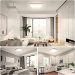 Picture of 12-Inch Square LED Ceiling Light Panel - 24W Ultra-Thin Flush Mount Fixture, 4000K Natural White - 3200LM Bright Lighting for Kitchen, Bathroom, Bedroom 