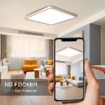 Picture of 12-Inch Square LED Ceiling Light Panel - 24W Ultra-Thin Flush Mount Fixture, 4000K Natural White - 3200LM Bright Lighting for Kitchen, Bathroom, Bedroom 
