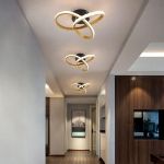 Picture of 22W Modern LED Ceiling Light - Elegant Black & Gold Spiral Flower Design, Energy Saving Flush Mount Lighting Fixture for Bedroom, Living Room, Kitchen & Hallway