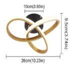 Picture of 22W Modern LED Ceiling Light - Elegant Black & Gold Spiral Flower Design, Energy Saving Flush Mount Lighting Fixture for Bedroom, Living Room, Kitchen & Hallway