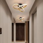 Picture of 22W Modern LED Ceiling Light - Elegant Black & Gold Spiral Flower Design, Energy Saving Flush Mount Lighting Fixture for Bedroom, Living Room, Kitchen & Hallway