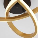 Picture of 22W Modern LED Ceiling Light - Elegant Black & Gold Spiral Flower Design, Energy Saving Flush Mount Lighting Fixture for Bedroom, Living Room, Kitchen & Hallway