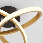 Picture of 22W Modern LED Ceiling Light - Elegant Black & Gold Spiral Flower Design, Energy Saving Flush Mount Lighting Fixture for Bedroom, Living Room, Kitchen & Hallway