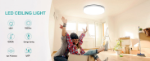 Picture of Modern LED Kitchen Ceiling Light - 18W 1850lm Round Flush Dome Fixture, Daylight White 6000K, Equivalent to 120W