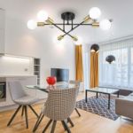 Picture of Modern Sputnik Chandelier, 6-Light Retro Industrial Ceiling Fixture, Black & Gold Pendant Light for Home & Cafe – E27 Compatible