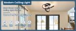 Picture of Modern Led Ceiling Light - 22W Creative Black & White LED Fixture with Warm White 3000K Lighting, Energy-Saving Flush Mount for Living Room, Bedroom & Kitchen