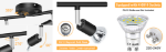 Picture of LED Ceiling light Fixture, 4 Way LED Ceiling Spotlight Fittings, Black Ceiling Light Rotatable Flexible Ceiling Light for Living Room, Bedroom