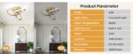 Picture of 22W Modern LED Ceiling Light - Elegant Black & Gold Spiral Flower Design, Energy Saving Flush Mount Lighting Fixture for Bedroom, Living Room, Kitchen & Hallway